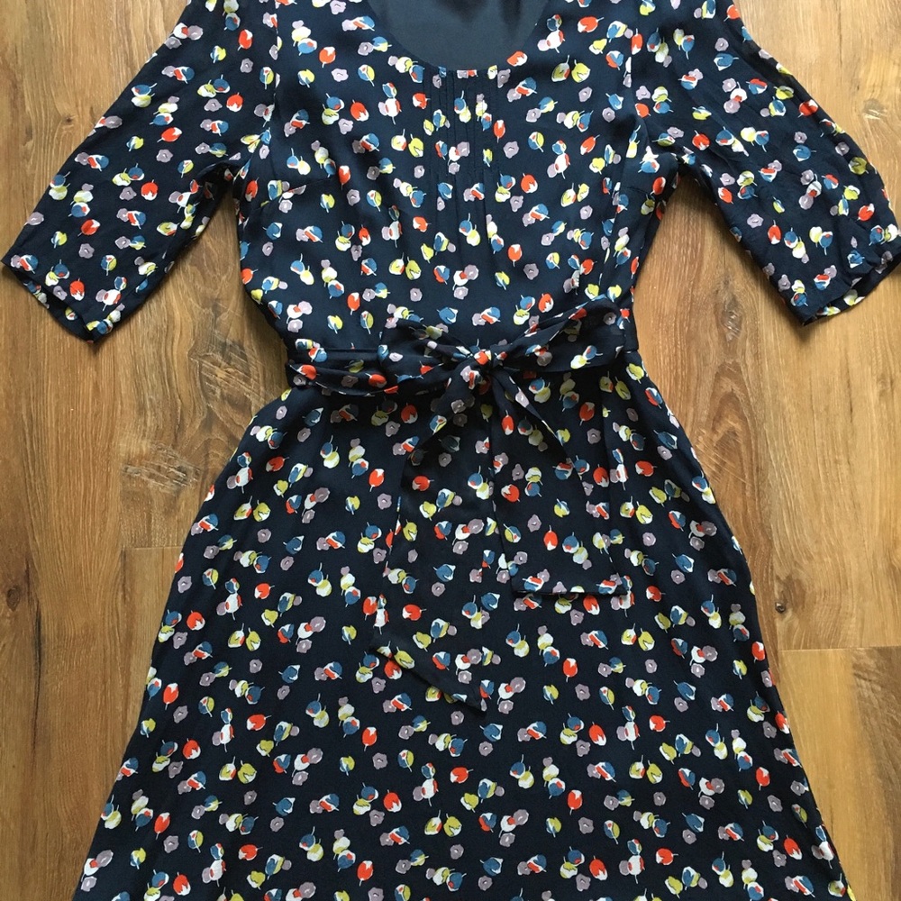BODEN Navy Floral Dress SZ 12R